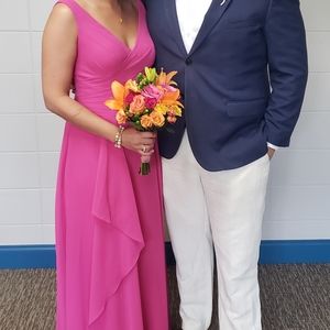 Azazie Kori Fuschia Bridesmaid Dress barbie color barbicore